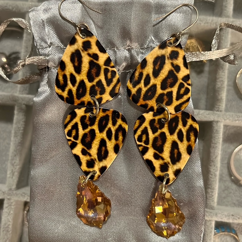Guitar pick earrings